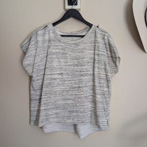 MNY Spacedye Sleeveless Terry Sweatshirt with Zipper Shoulder Detail Medium